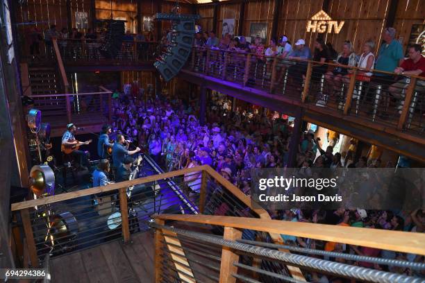 The Eli Young band performs onstage at the HGTV Lodge during CMA Music Fest on June 9, 2017 in Nashville, Tennessee.