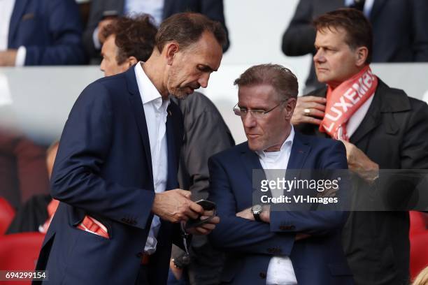 ?Performance Innovation Manager Peter Blange of KNVB, technical director Hans van Breukelen of KNVBduring the FIFA World Cup 2018 qualifying match...