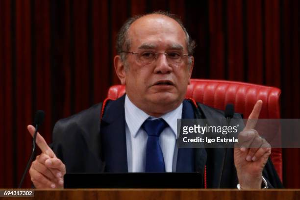 Superior Electoral Court President Gilmar Mendes attends a court session on June 9, 2017 in Brasilia, Brazil, The court is deciding whether to annul...