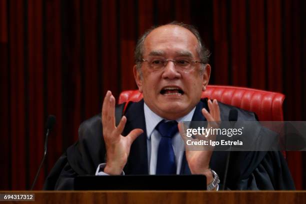 Superior Electoral Court President Gilmar Mendes attends a court session on June 9, 2017 in Brasilia, Brazil, The court is deciding whether to annul...