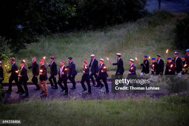 Members of Burschenschaften, the tradition-rich fraternities of German universities, gather for a torchlight processionat to the Burschenschaften...