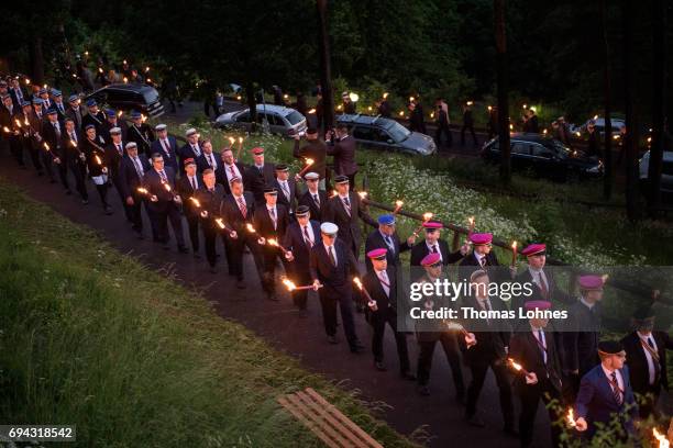 Members of Burschenschaften, the tradition-rich fraternities of German universities, gather for a torchlight processionat to the Burschenschaften...