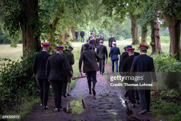 Members of Burschenschaften, the tradition-rich fraternities of German universities, gather for a torchlight processionat at the Burschenschaften...