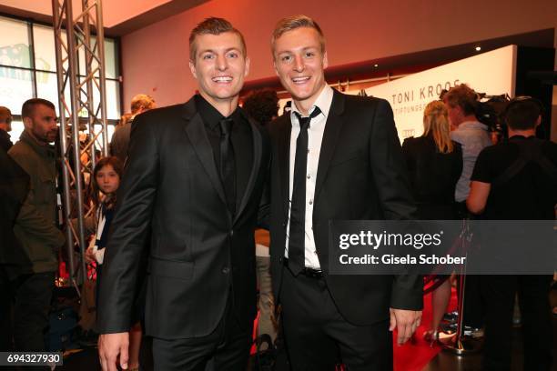 Soccer player Toni Kroos and his brother Felix Kroos during the Toni Kroos charity gala benefit to the Toni Kroos Foundation at 'The Palladium' on...