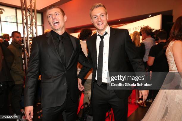 Soccer player Toni Kroos and his brother Felix Kroos during the Toni Kroos charity gala benefit to the Toni Kroos Foundation at 'The Palladium' on...