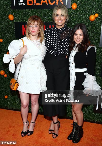 Actresses Natasha Lyonne, Taylor Schilling and Yael Stone attend "Orange Is The New Black" season 5 celebration at Catch on June 9, 2017 in New York...