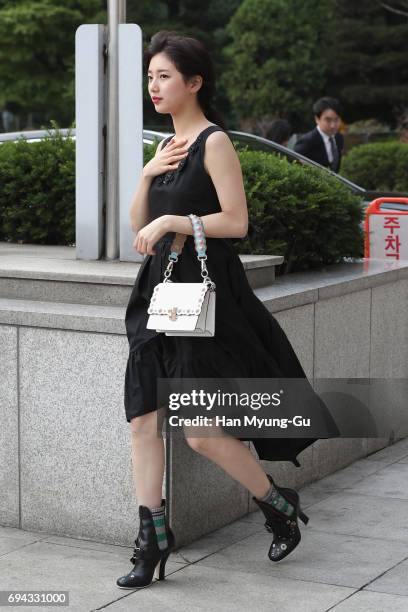 Suzy of South Korean girl group Miss A attends the photo call for 'FENDI' Boutique at Galleria Department Store on June 9, 2017 in Seoul, South Korea.