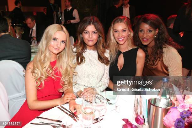 Anna Hiltrop, Vanessa Fuchs, Melinda London, Germany's next top model , gntm, and Liz Baffoe during the Toni Kroos charity gala benefit to the Toni...