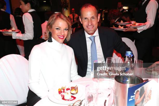 Heiko Herrlich, soccer coach Bayer 04 Leverkusen, and his partner Anita Wagner during the Toni Kroos charity gala benefit to the Toni Kroos...