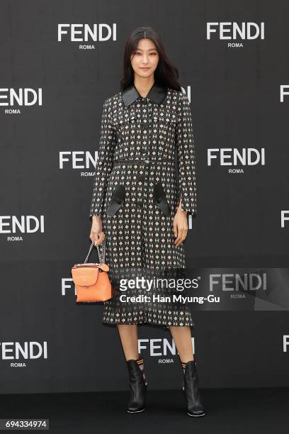 Model JiHye Park aka Park Ji-Hye attends the photo call for 'FENDI' Boutique at Galleria Department Store on June 9, 2017 in Seoul, South Korea.