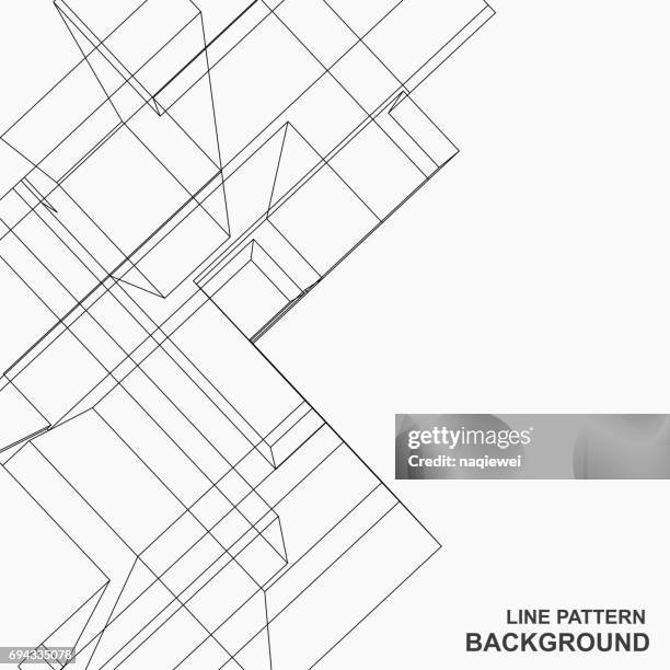 stockillustraties, clipart, cartoons en iconen met abstracte lijn patroon achtergrond - architecture