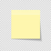 Sticky Paper Note on Transparent Background  Vector Illustratio