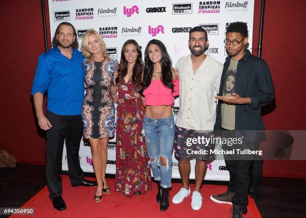 Actors Owen Harn, Beth Littleford, Caitlin McHugh and Brittany Furlan, director Sanjeev Sirpal and actor Alphonso McAuley attend the premiere of...