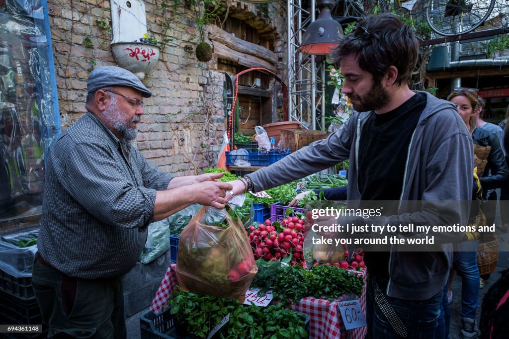 BUDAPEST, HUNGARY - APRIL 17, 2016: Ruin Bar Szimplakert, Kazinczy Street