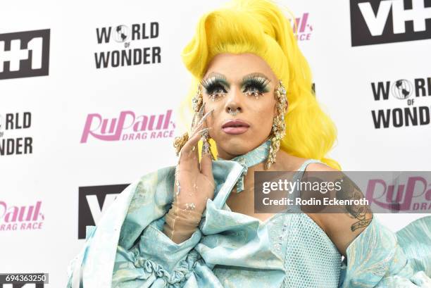 Contestant Aja attends "RuPaul's Drag Race" Season 9 Finale Taping at Alex Theatre on June 9, 2017 in Glendale, California.