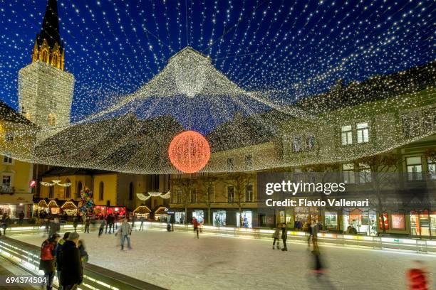 villach at christmas, ice skating rink - austria - villach stock pictures, royalty-free photos & images