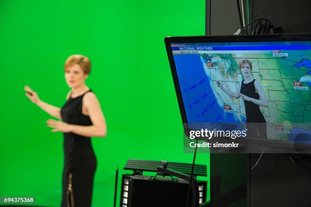 weather presenter - weather forecaster stock pictures, royalty-free photos & images