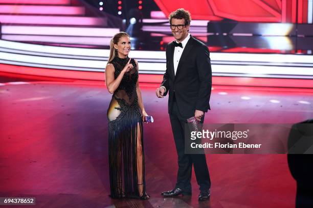 Sylvie Meis and Daniel Hartwich during the final show of the tenth season of the television competition 'Let's Dance' on June 9, 2017 in Cologne,...