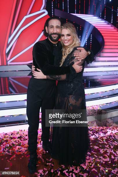 Angelina Kirsch and Massimo Sinato during the final show of the tenth season of the television competition 'Let's Dance' on June 9, 2017 in Cologne,...