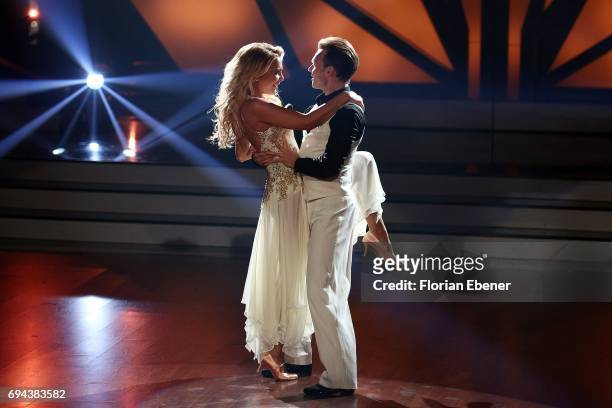 Chiara Ohoven and Vadim Garbuzov perform on stage during the final show of the tenth season of the television competition 'Let's Dance' on June 9,...