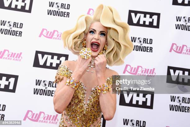 Cynthia Lee Fontaine arrives at 'RuPaul's Drag Race' Season 9 Finale Taping at Alex Theatre on June 9, 2017 in Glendale, California.