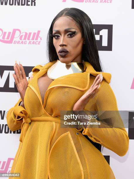 Nina Bo'nina Brown arrives at 'RuPaul's Drag Race' Season 9 Finale Taping at Alex Theatre on June 9, 2017 in Glendale, California.