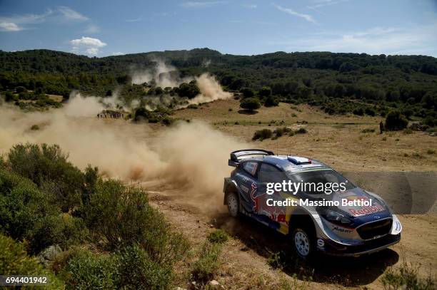 Sebastien Ogier of France and Julien Ingrassia of France compete in their M-Sport WRT Ford Fiesta WRC during Day One of the WRC Italy on June 9, 2017...