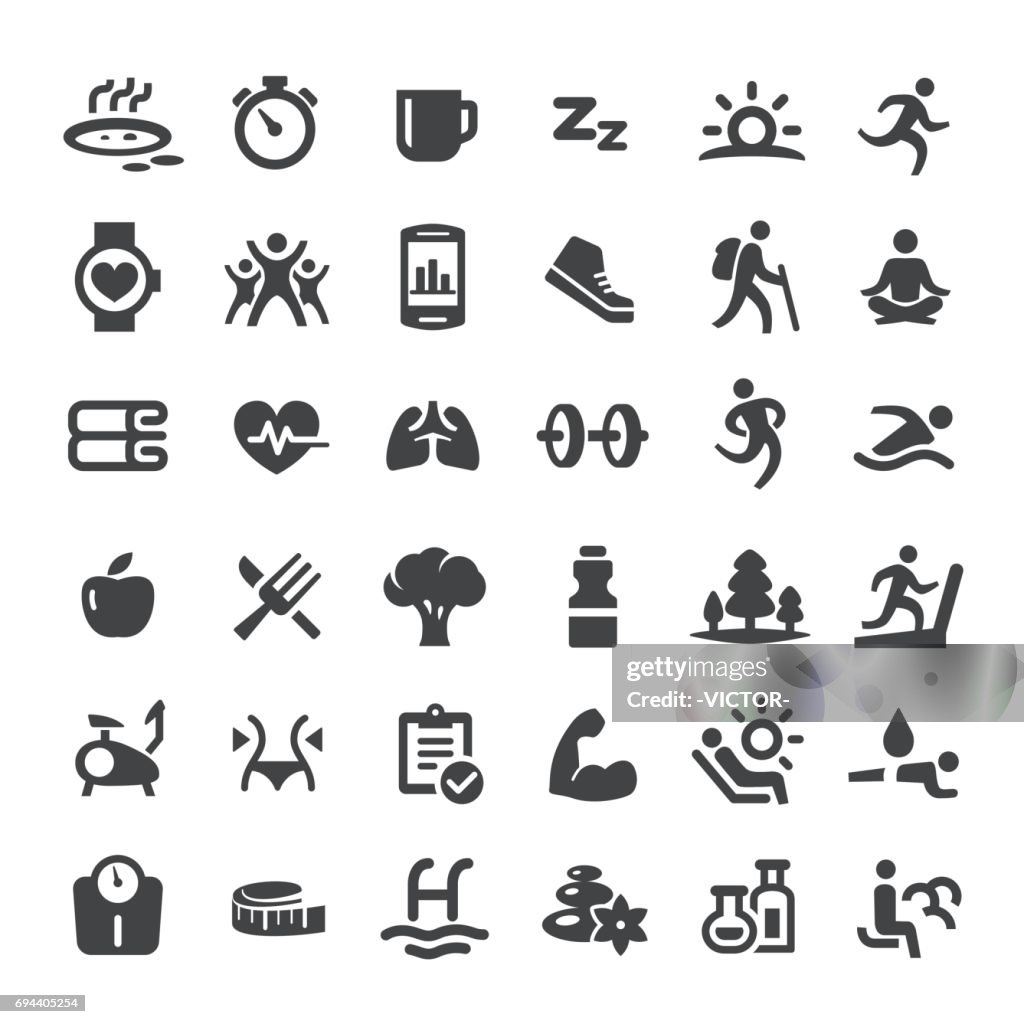 Healthy Lifestyle and Eating Icons - Big Series