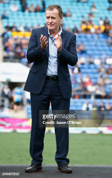 Titans CEO Graham Annersly during the round 14 NRL match between the Gold Coast Titans and the New Zealand Warriors at Cbus Super Stadium on June 10,...