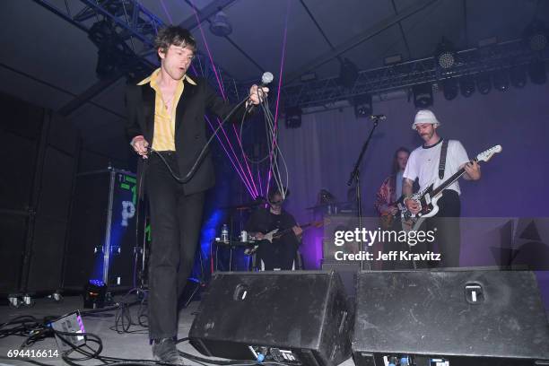 Recording artists Matt Shultz of Cage the Elephant and John Gourley of Portugal. The Man perform onstage at What Stage during Day 2 of the 2017...