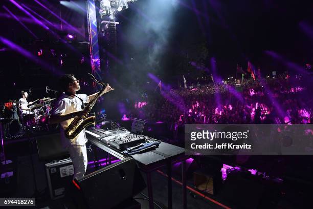 Recording artist Dominic Lalli of Big Gigantic performs onstage at What Stage during Day 2 of the 2017 Bonnaroo Arts And Music Festival on June 9,...