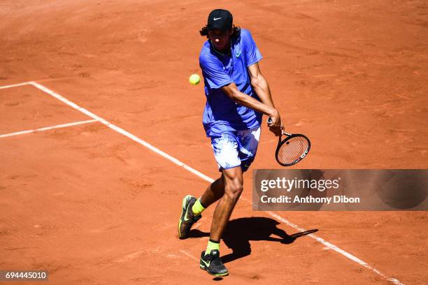 Alexei Popyrin of Australia during the day 14 of the French Open at Roland Garros on June 10, 2017 in Paris, France.