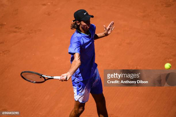 Alexei Popyrin of Australia during the day 14 of the French Open at Roland Garros on June 10, 2017 in Paris, France.