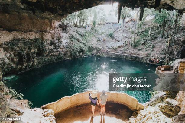 cenote zaci - quintana roo stock-fotos und bilder