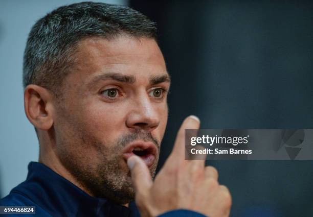 Dublin , Ireland - 10 June 2017; Jonathan Walters of Republic of Ireland during a press conference at the FAI National Training Centre in Abbotstown,...