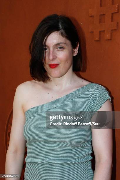 Actress Valerie Donzelli attends the Women Final of the 2017 French Tennis Open - Day Fourteen at Roland Garros on June 10, 2017 in Paris, France.