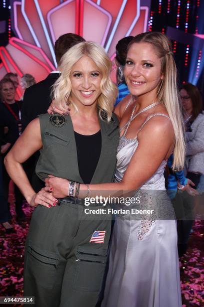 Cheyenne Pahde and Kathrin Menzinger during the final show of the tenth season of the television competition 'Let's Dance' on June 9, 2017 in...