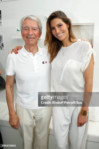 Journalists Jean-Claude Narcy and Laury Thilleman attend the Women Final of the 2017 French Tennis Open - Day Fourteen at Roland Garros on June 10,...