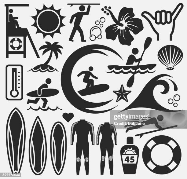 summer beach day vector pattern on white background - sport set competition round stock illustrations