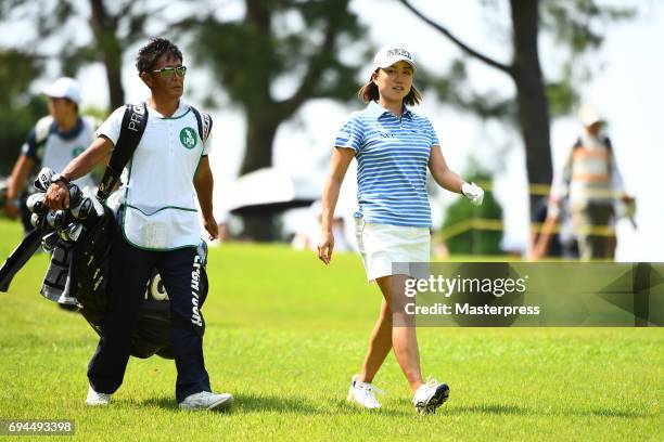 Erina Hara of Japan walks during the third round of the Suntory Ladies Open at the Rokko Kokusai Golf Club on June 10, 2017 in Kobe, Japan.