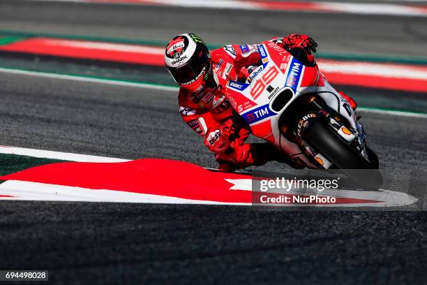 Jorge Lorenzo from Spain of Ducati Team during the Monter Energy Catalonia Grand Prix, at the Circuit de Barcelona-Catalunya on June 10 of 2017.