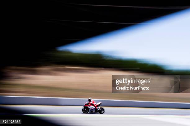 Jorge Lorenzo from Spain of Ducati Team during the Monter Energy Catalonia Grand Prix, at the Circuit de Barcelona-Catalunya on June 10 of 2017.