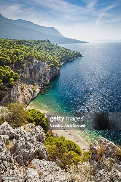 nugal beach - croatia coast stockfoto's en -beelden