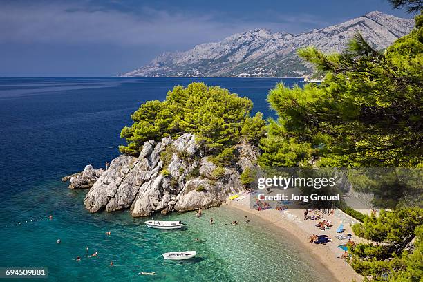 makarska riviera - kroatien strand stock pictures, royalty-free photos & images