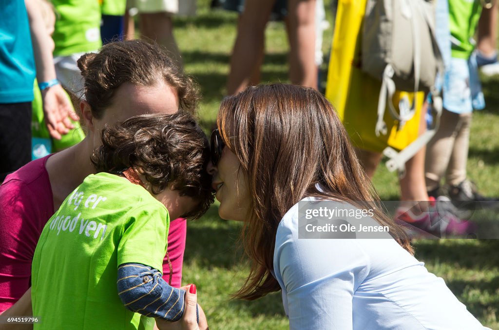 Crown Princess Mary Presents Medals At Relay Event For Kids In Copenhagen