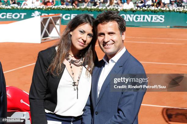 Tennis players Marion Bartoli and Arnaud Boetsch attend the Women Final of the 2017 French Tennis Open - Day Fourteen at Roland Garros on June 10,...