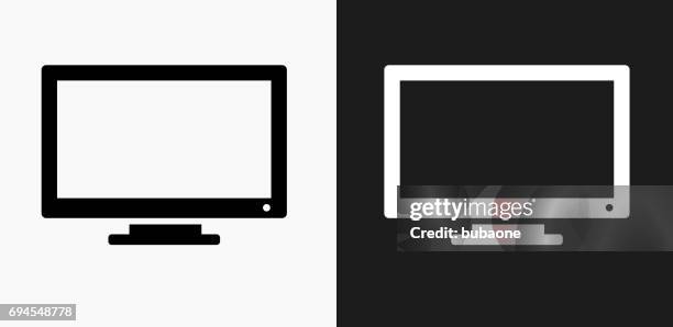 monitor icon on black and white vector backgrounds - multiple computer screens white background stock illustrations