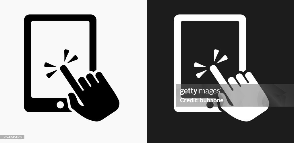 Tablet Icon on Black and White Vector Backgrounds