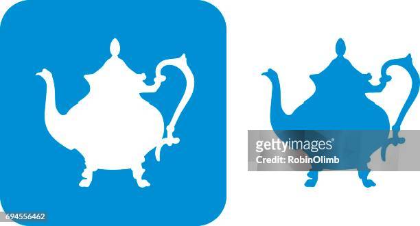 blue teapot icons - teapot icon stock illustrations