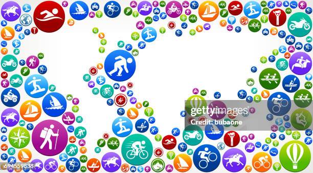 world map active lifestyle and adventure vector button pattern - off road motion stock illustrations